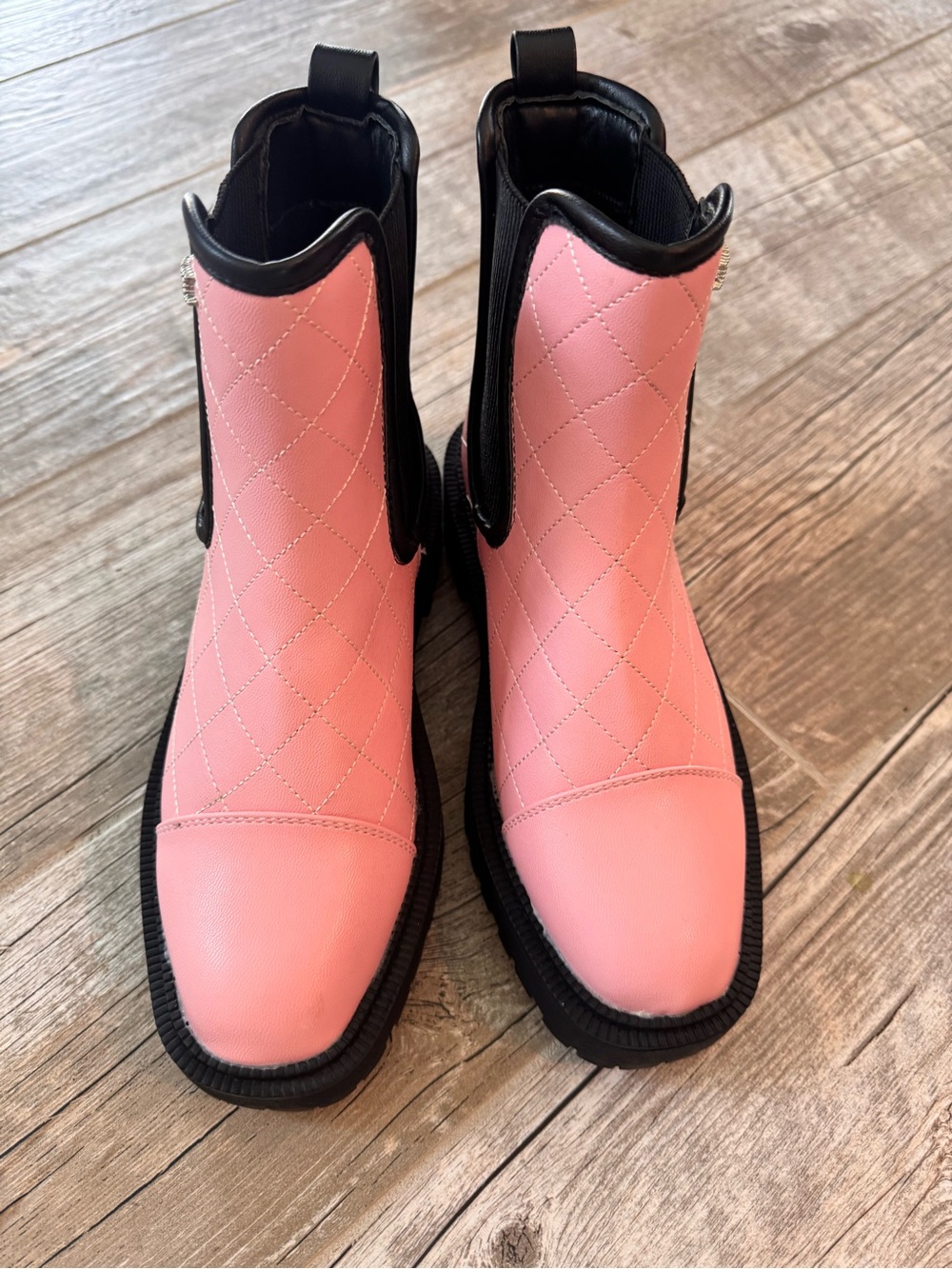 Sam Edelman Pink Quilted Chelsea Boots for Kids